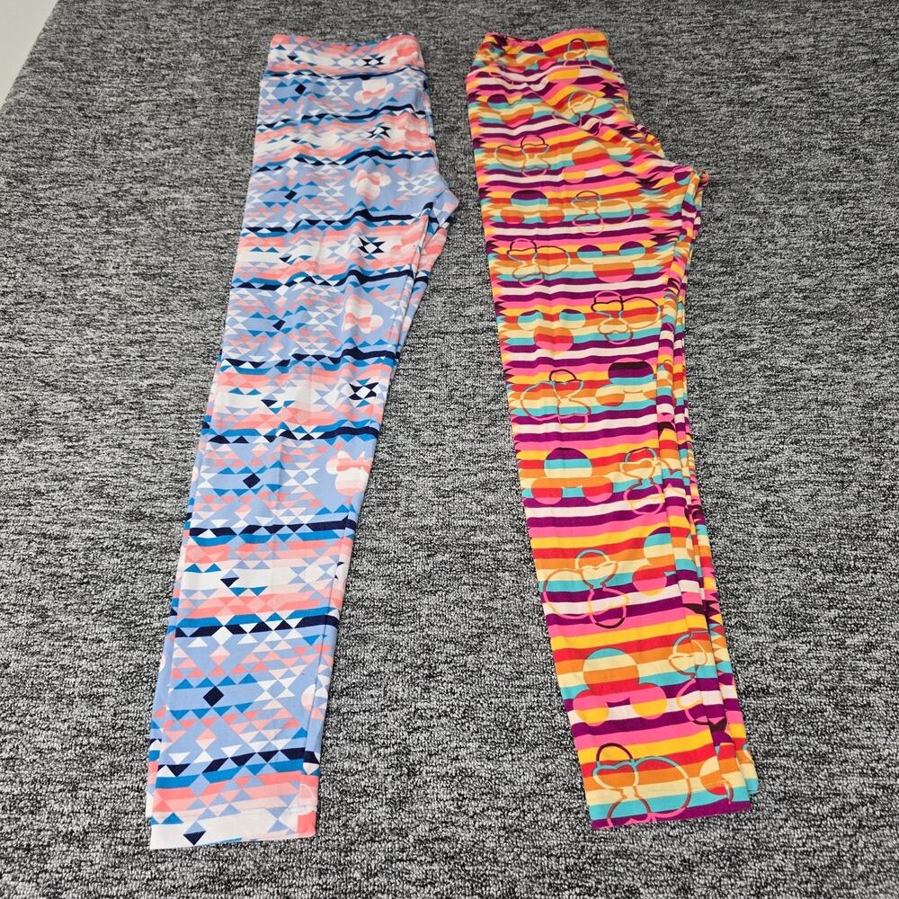 LuLaRoe Mickey Minnie Mouse Leggings Women's Tall Curvy 1X - 2X Colorful Bundle